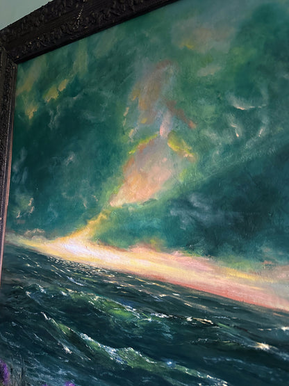 "All is Light" Antique-Framed Oil Painting - 42.75" x 33"