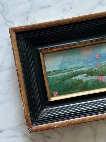 “Enchanting IV” Oil Painting in Antique French Frame - 11" x 7.5"