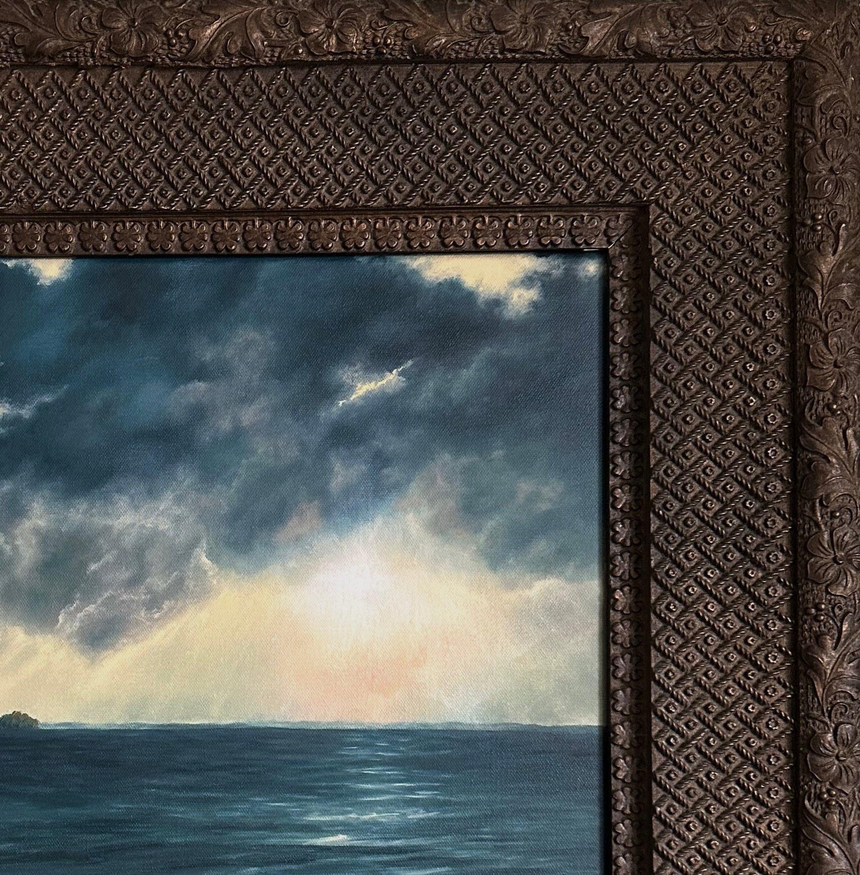 “Harmony V” Oil Painting in 1800s Victorian Frame - 29.5