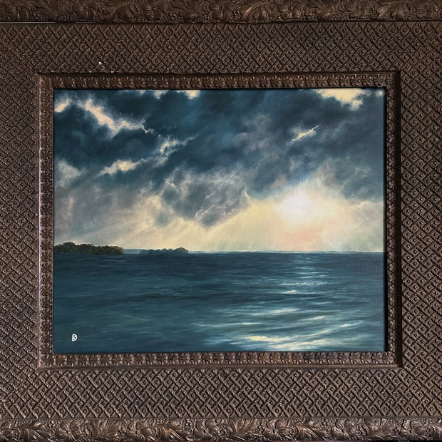“Harmony V” Oil Painting in 1800s Victorian Frame - 29.5" x 25.25"