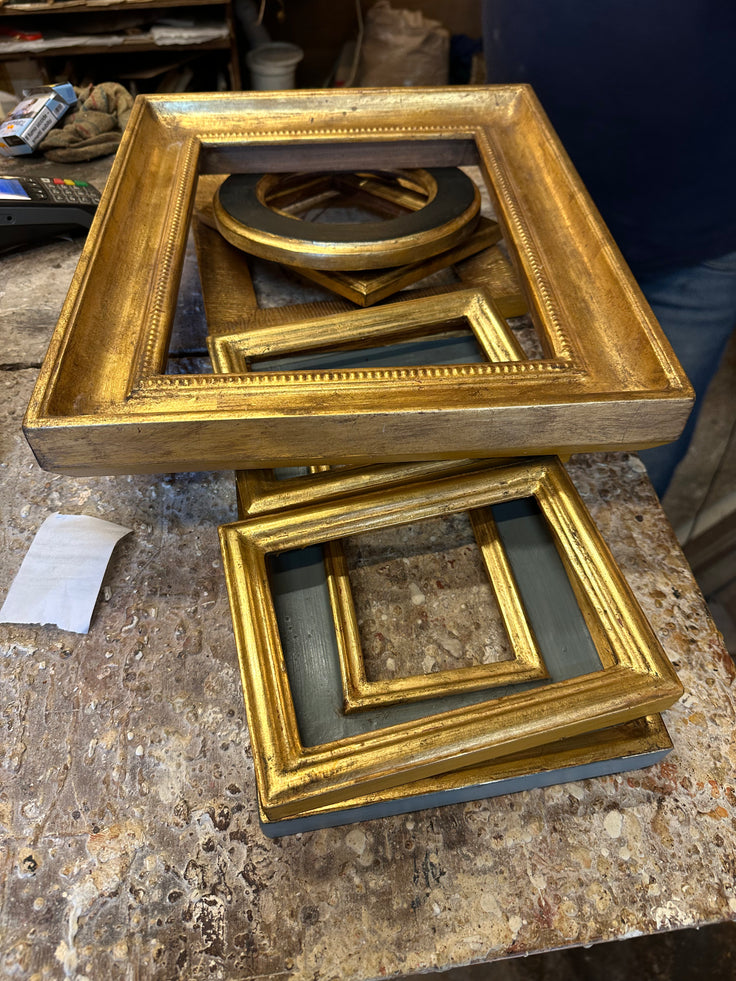 “Whisper to Her IX” Oil Painting in Venetian Frame - 7.75