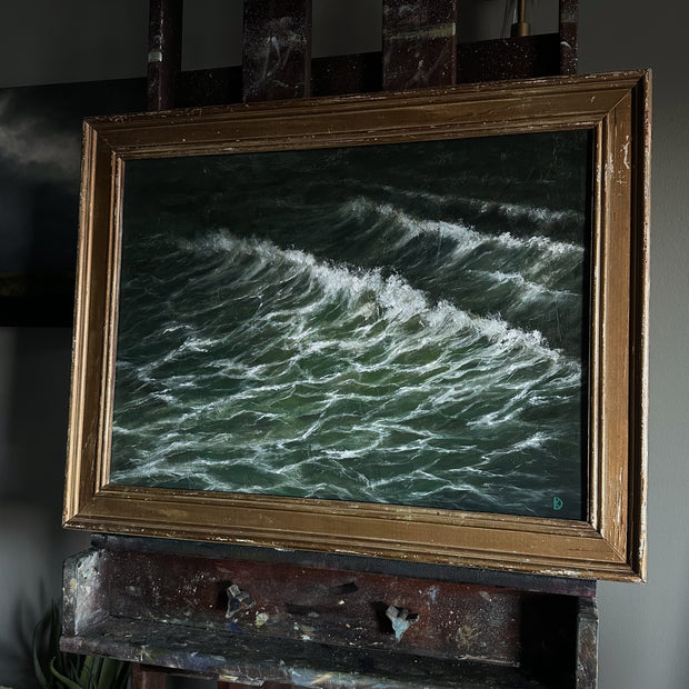 "Returns” Oil Painting in Antique Frame - 25.5" x 19.5"